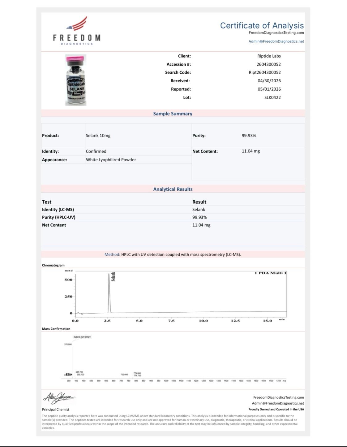 Screenshot Selank 10mg